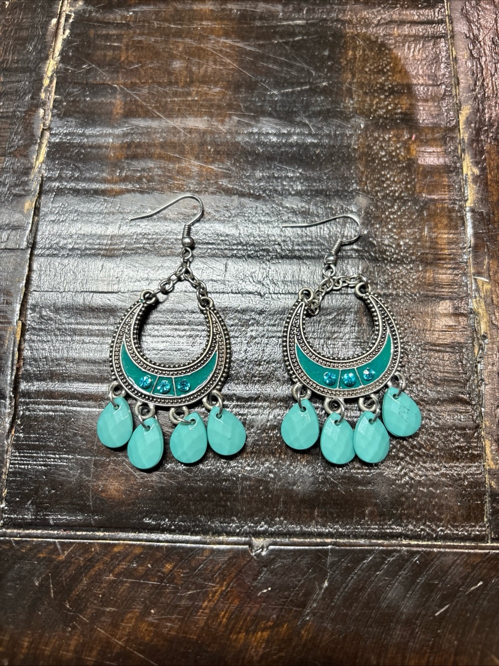 Turquoise Teardrop Dangle Earrings - Women's Jewelry